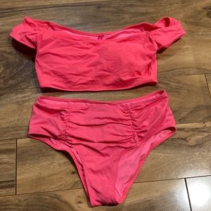 VS Hot Pink Cap Sleeves Suit, size S